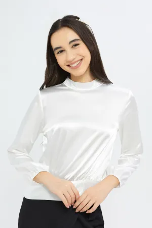 Senior Girls White Sateen Blouse