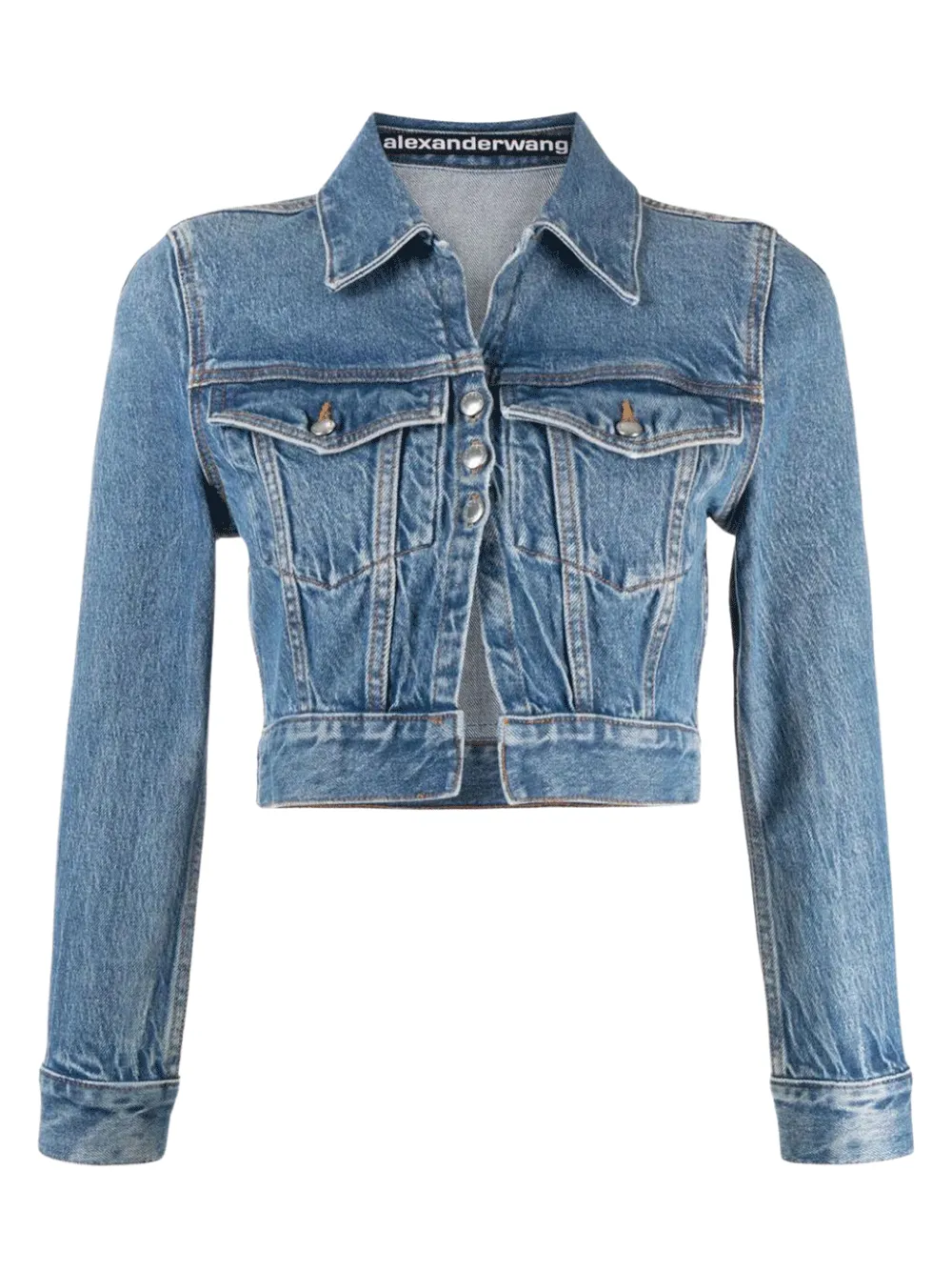 Shrunken Trucker Cardi In Denim