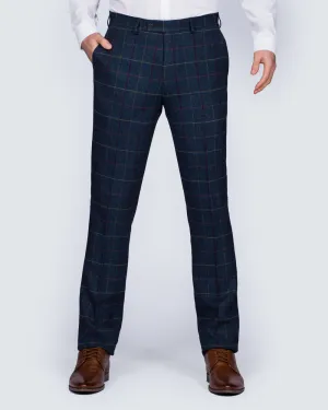 Skopes Doyle Slim Fit Tall Trousers (aqua/wine)