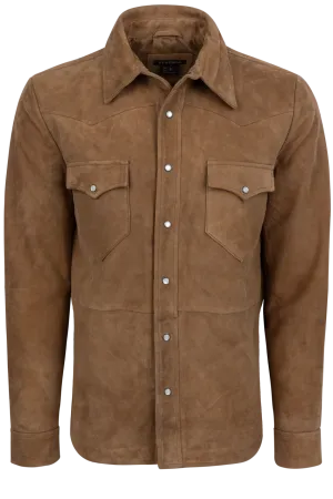 Stetson Men's Suede Shirt Jacket - Light Tan