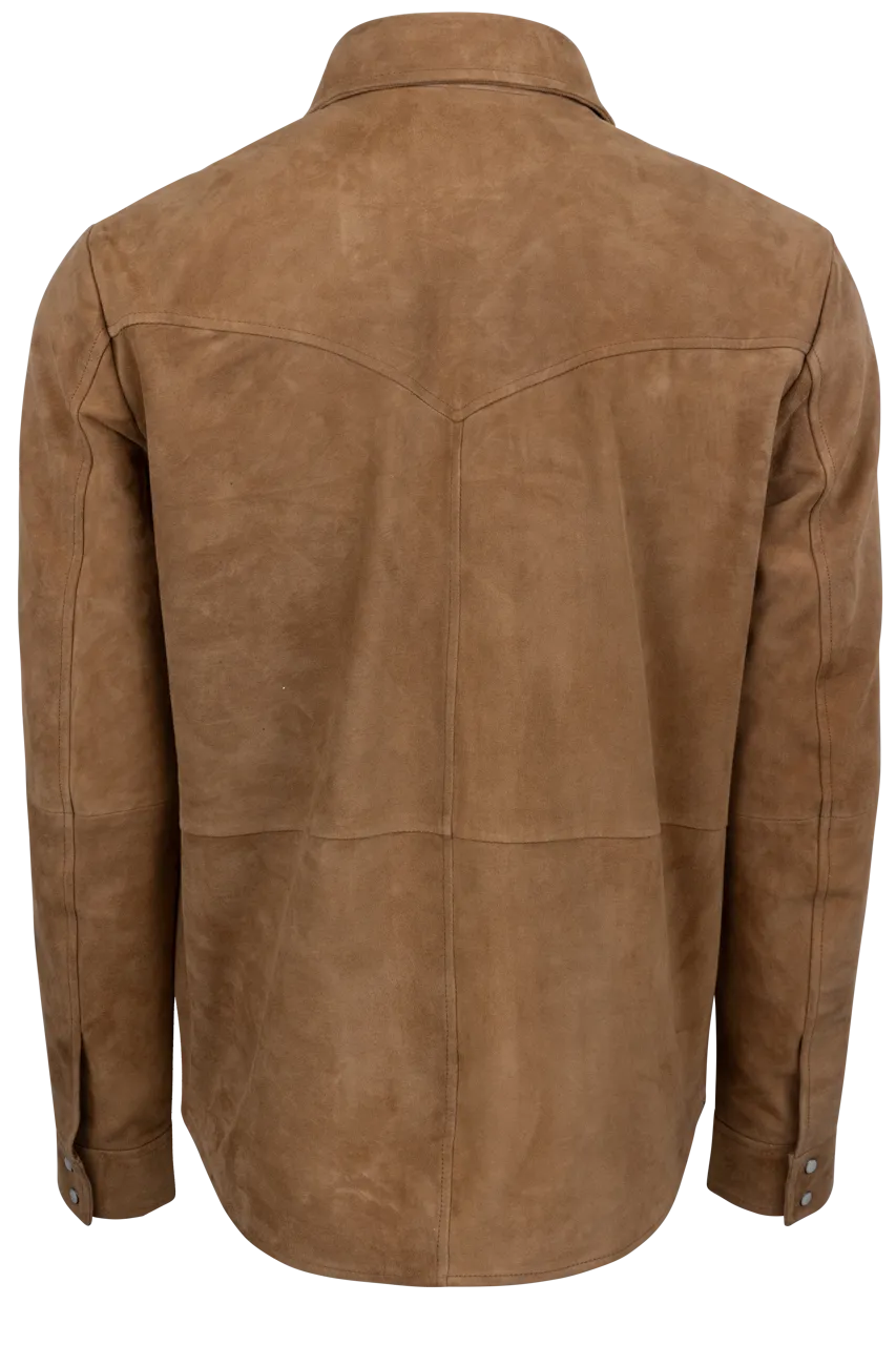 Stetson Men's Suede Shirt Jacket - Light Tan