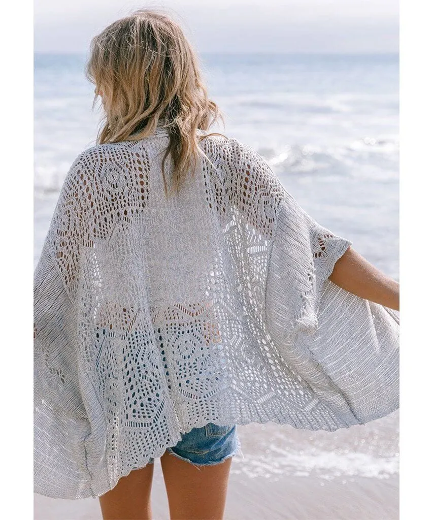 Sun Catcher Crochet Cardigan Light Blue