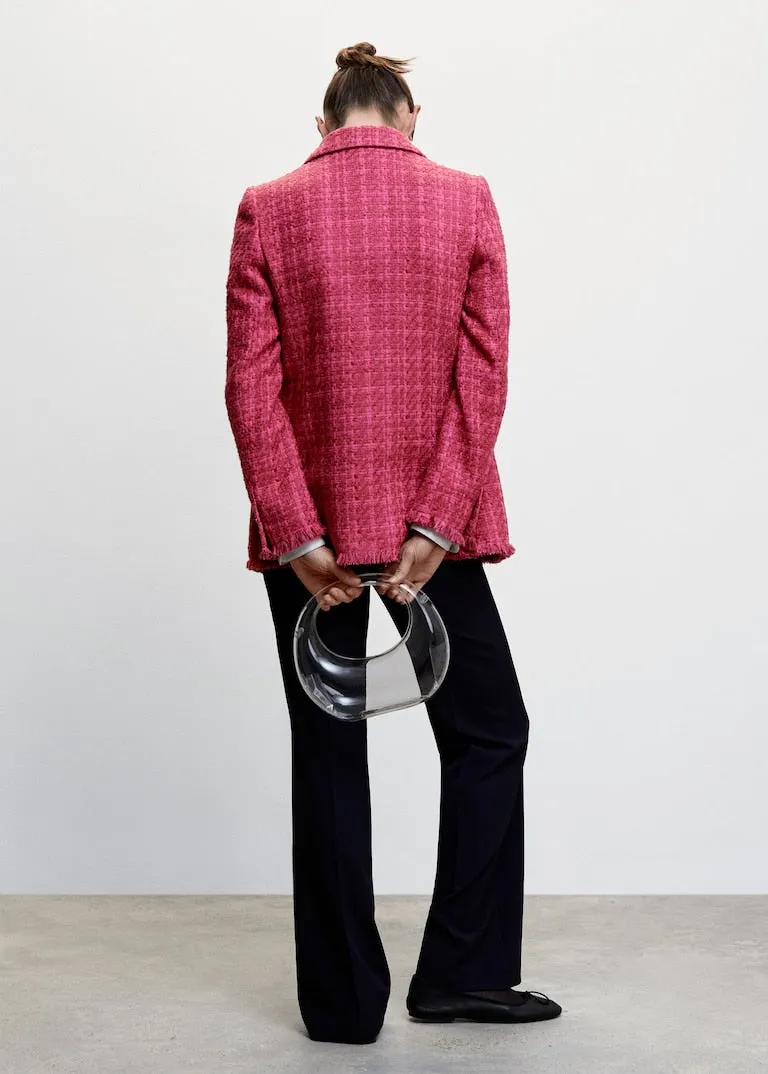 Textured regular fit suit blazer