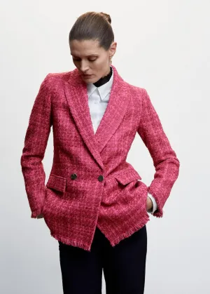 Textured regular fit suit blazer