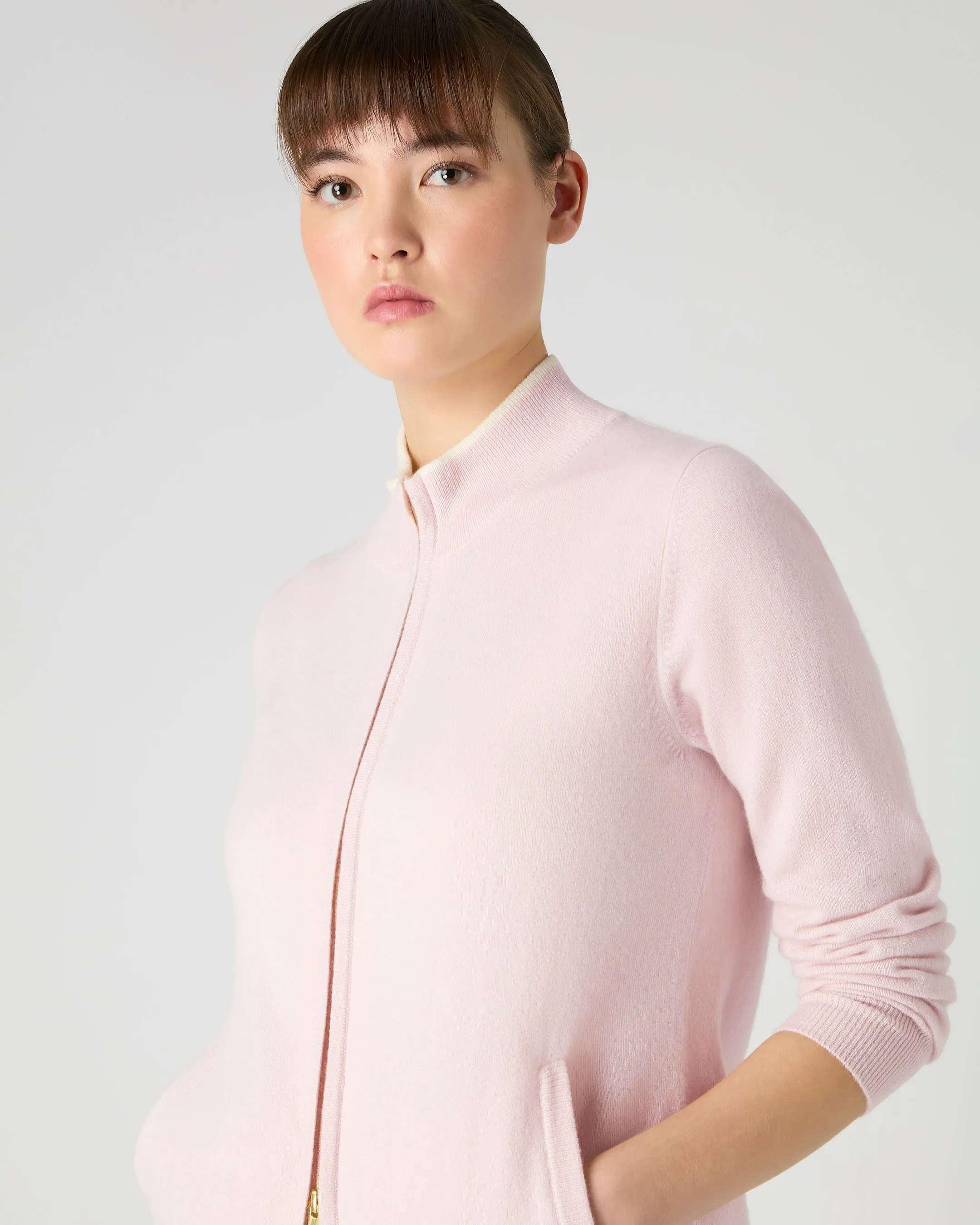 Women's Alisa Full Zip Cashmere Cardigan Quartz Pink