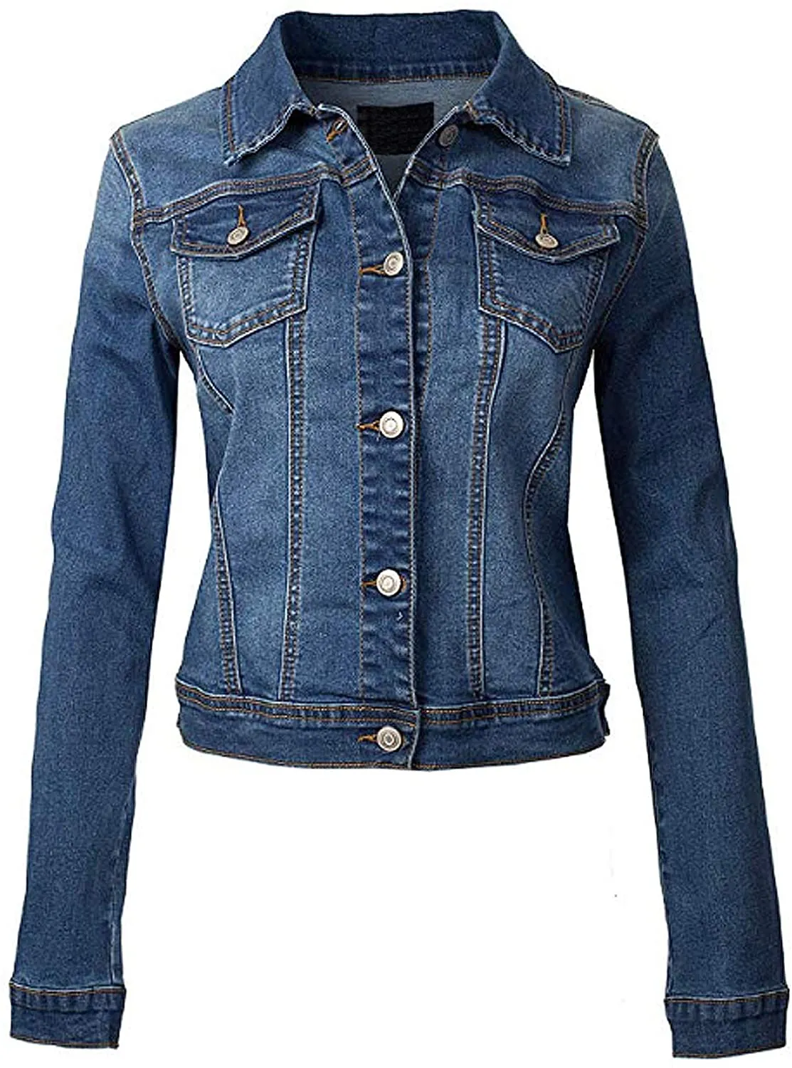 Women's Classic Casual Stretch Fabric Denim Jean Jacket