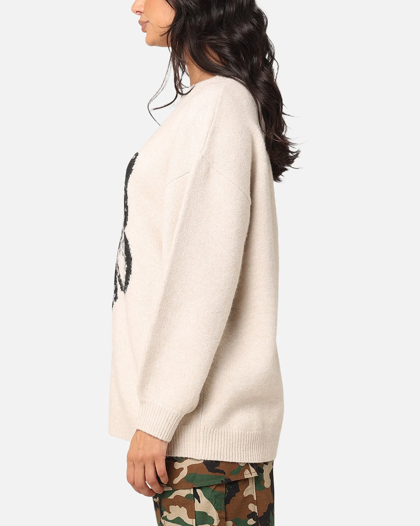 X-Girl Women's XG Butterfly Oversized Knit Sweater Vanilla